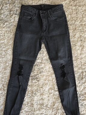 Just Black Distressed Washed Black Skinny Jeans